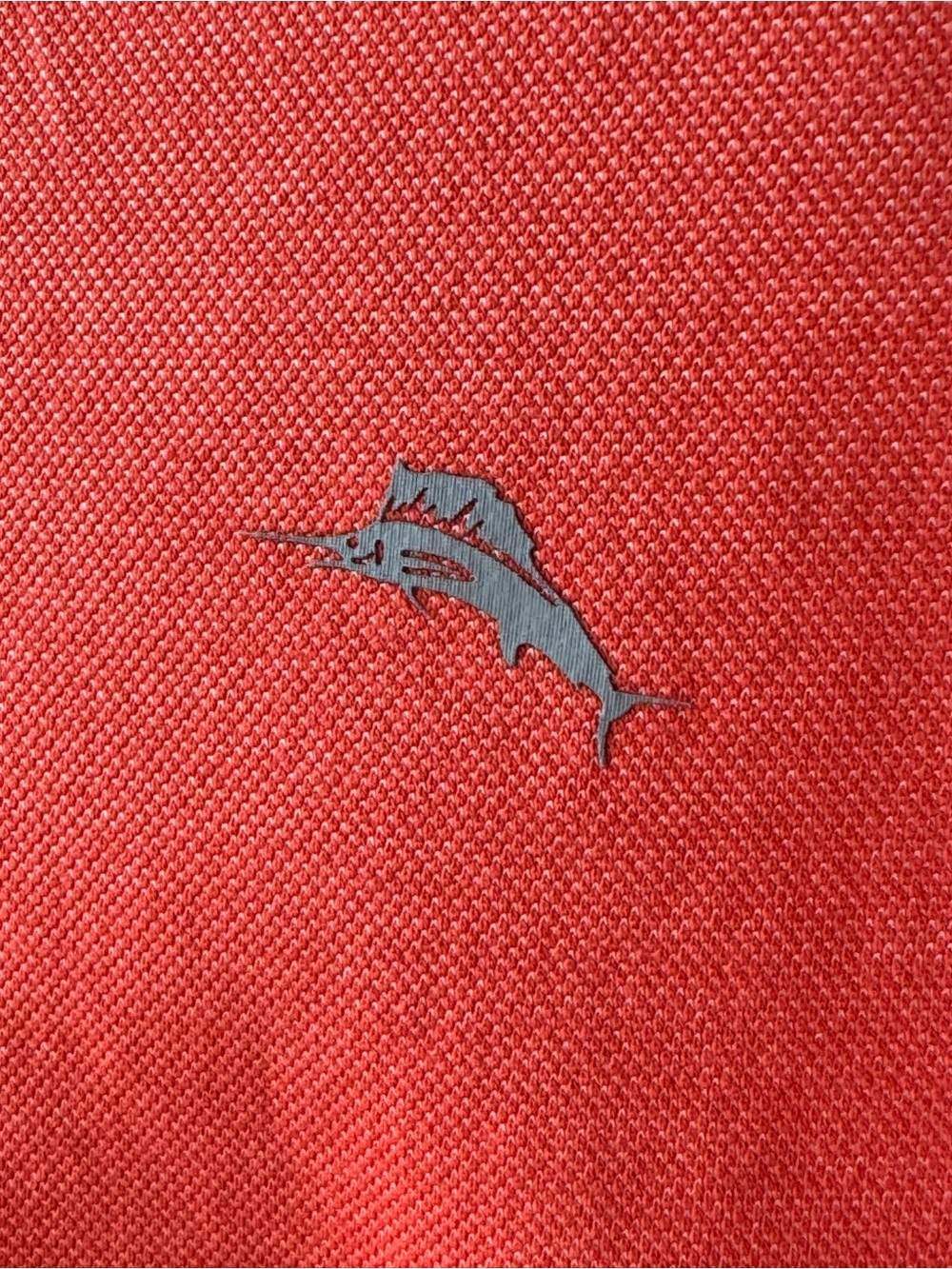 Tommy Bahama Coral-Orange Polo Shirt medium Euc - Picture 4 of 7